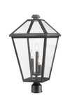 Talbot 3 Light Outdoor Post Mount Fixture in Black Finish