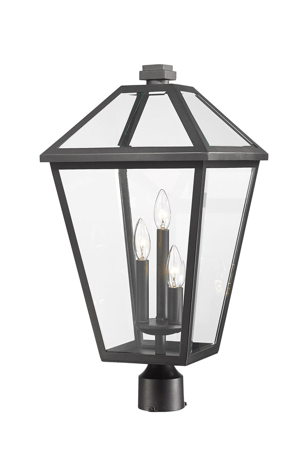 Talbot 3 Light Outdoor Post Mount Fixture in Black Finish