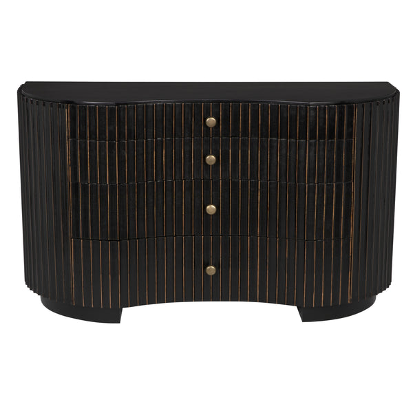 Irene Dresser, Hand Rubbed Black with Light Brown Trim
