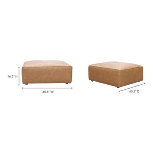 Moe's Form Ottoman Sonoran Tan Leather