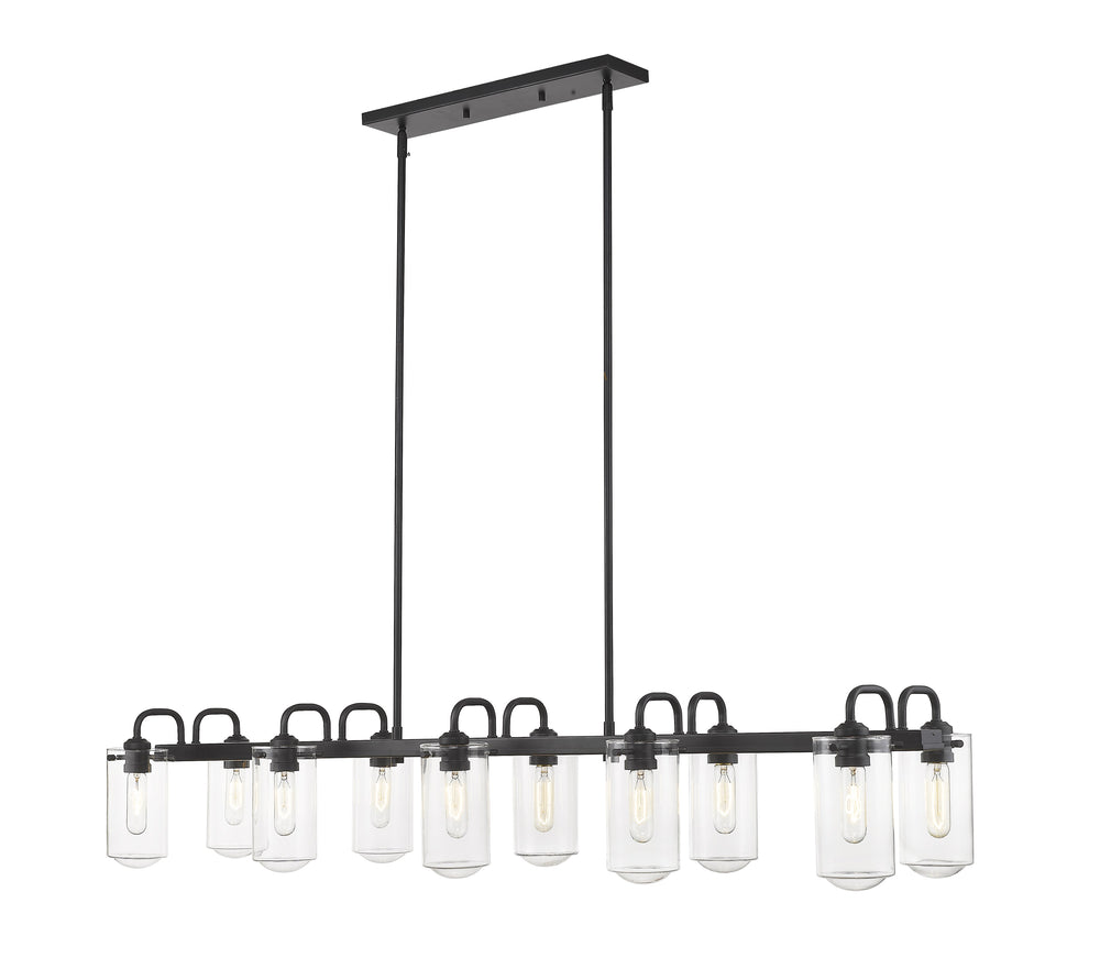 Delaney 10 Light Island/Billiard in Matte Black Finish
