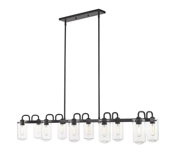 Delaney 10 Light Island/Billiard in Matte Black Finish