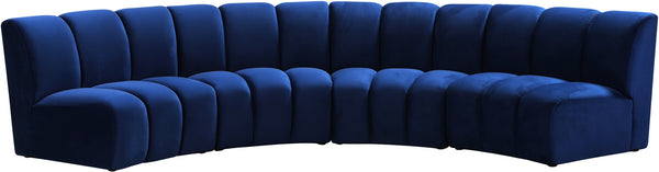Lynda 4pc. Modular Sectional In Navy Velvet