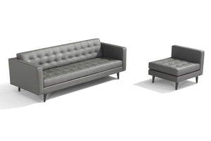 BRIO sofa and chair in gray leather