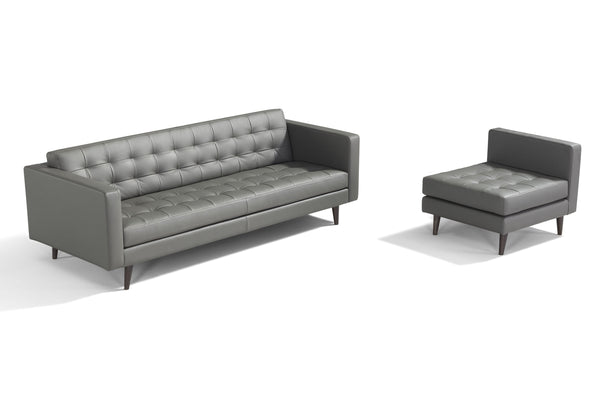 BRIO sofa and chair in gray leather