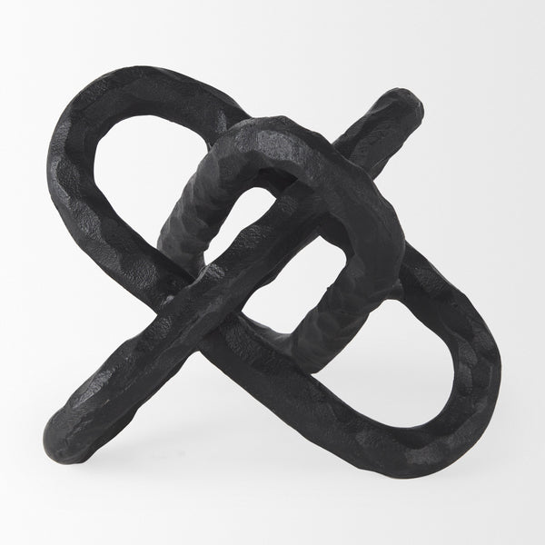 Wilhelm I (Small) 7L x 7W Black Metal Link Decor Object