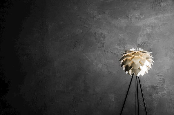 Silvia 53" Tripod Floor Lamp in Brass Foil Finish and Black Base