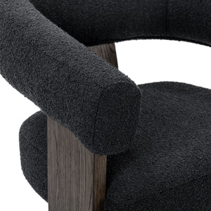 Julina Upholstered Accent Chair with Oak Frame - Charcoal