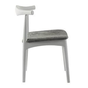 The Presidents Side Chair - White/ gray