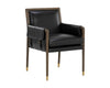 MAUTI DINING ARMCHAIR - DISTRESSED BROWN - CORTINA BLACK LEATHER