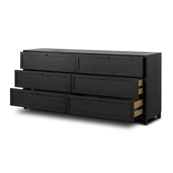 Millie 6 Drawer Dresser In Drifted Matte Bl