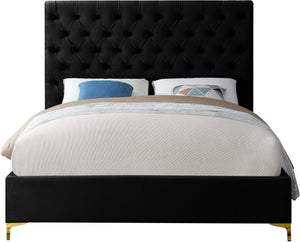 Robin Full Bed In Black Velvet