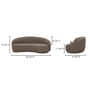 Moe's Excelsior Sofa in Warm Taupe Boucle