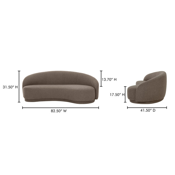 Moe's Excelsior Sofa in Warm Taupe Boucle