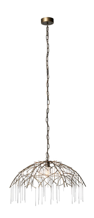 Vine Glass and Iron 1-Light Pendant