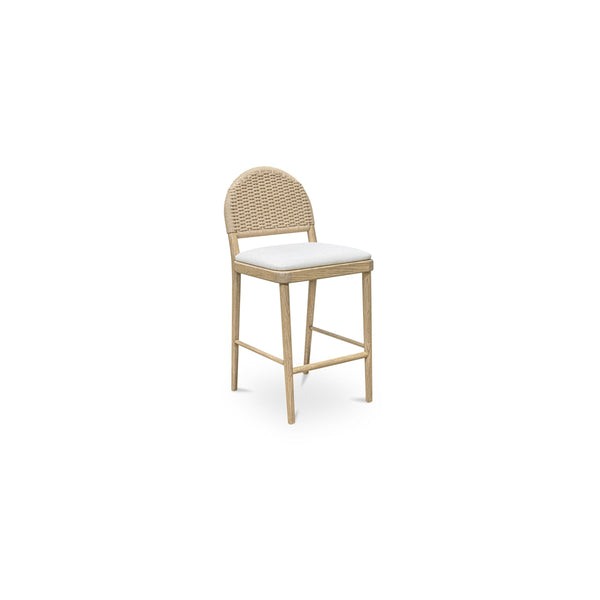 Claire Counter Stool with Oak and Beige Upholstery