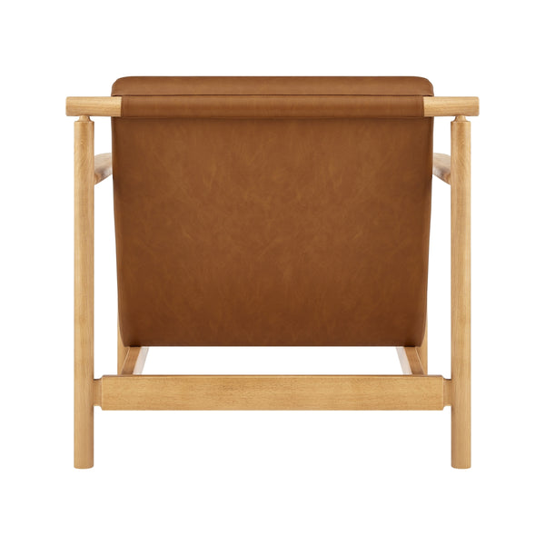 Arnold Faux Leather Accent Arm Chair, Casa Caramel