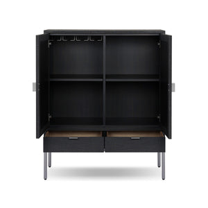 Cressida Bar Cabinet - Black Linen