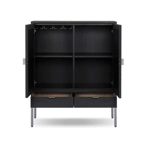 Cressida Bar Cabinet - Black Linen