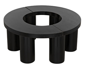 Pluto Mahogany Coffee Table in Hand-Rubbed Black