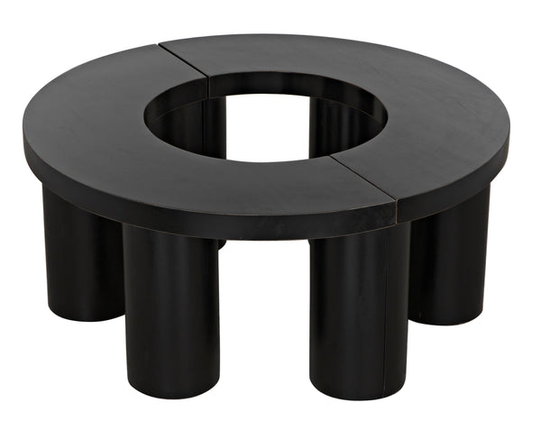 Pluto Mahogany Coffee Table in Hand-Rubbed Black
