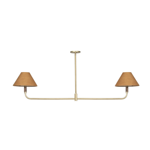 Cullen Linear Double Pendant - Camel Leather