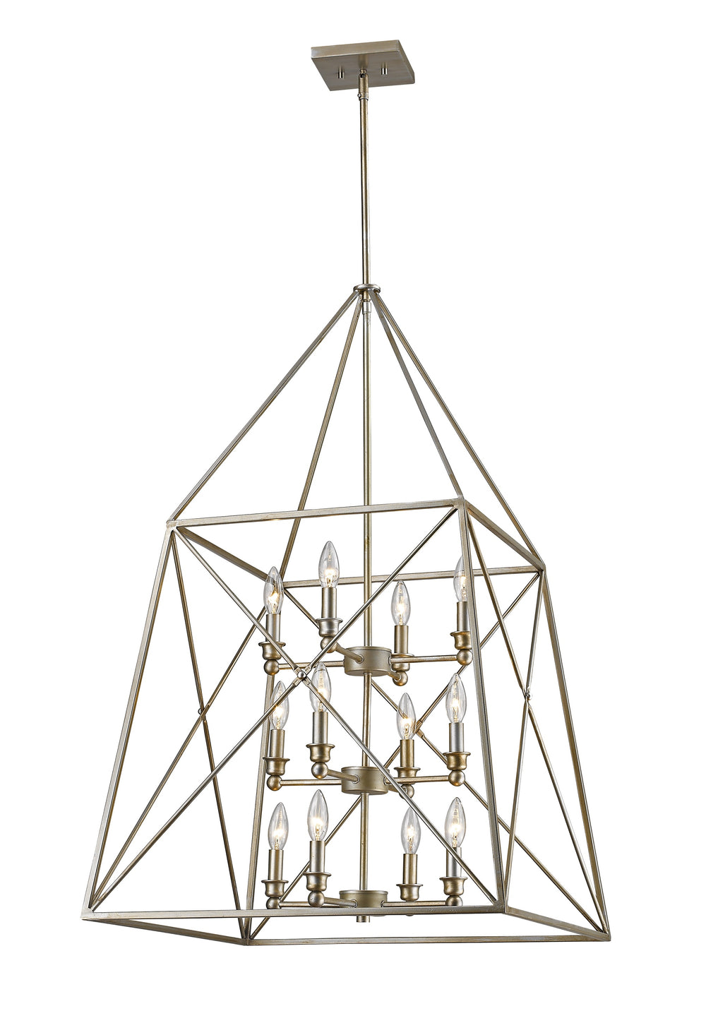 Trestle 12 Light Pendant in Antique Silver Finish