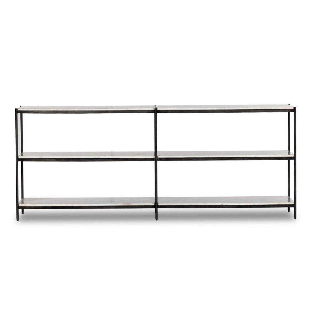 Felix Large Console Table - Hammered Grey W/Clear Powder Coat