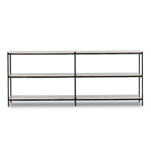 Felix Large Console Table - Hammered Grey W/Clear Powder Coat