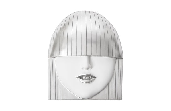 Fashion Faces Wall Art, Large, Smallallile, White And Silver Leaf