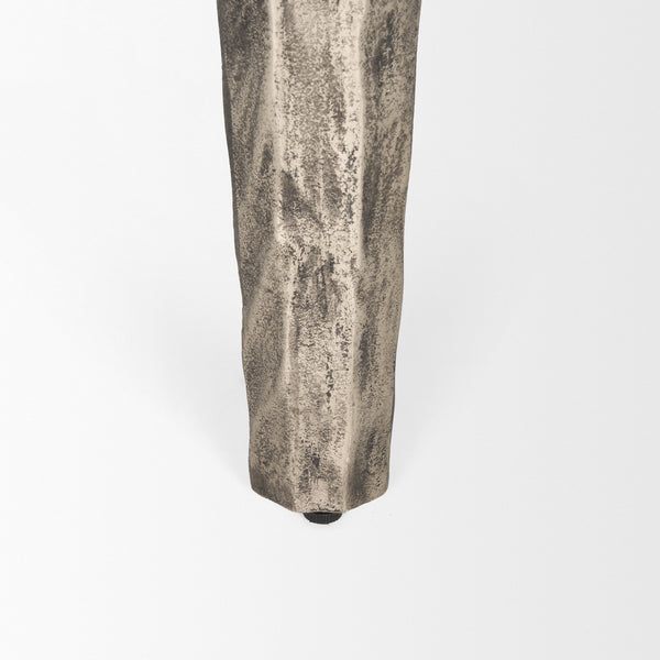 Randy Silver Nickel Cast Aluminum Metal Coffee Table