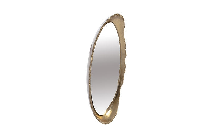 Broken Egg Mirror-White and Gold Leaf