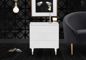 Darryl Side Table In White Lacquer