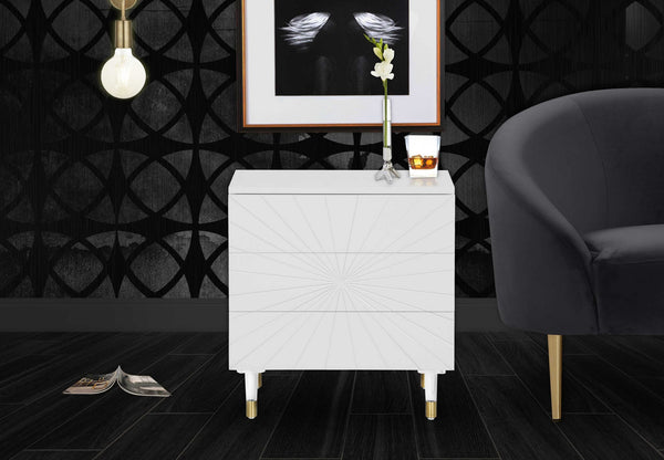 Darryl Side Table In White Lacquer