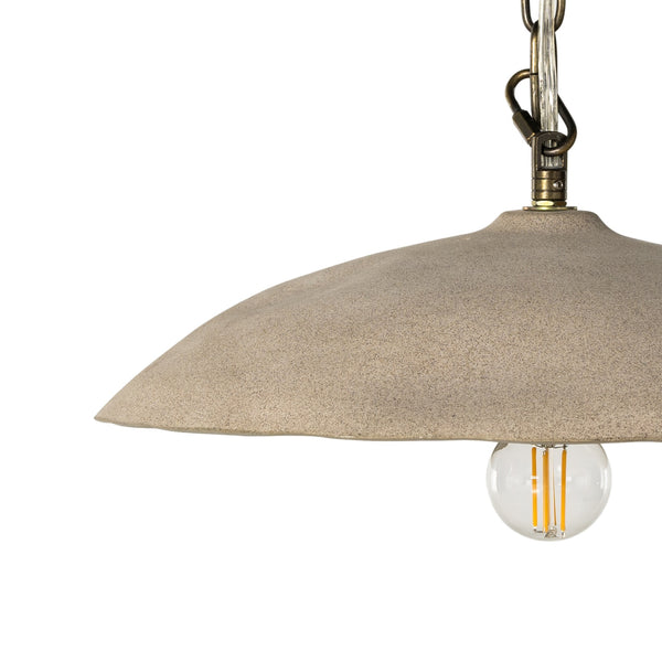 Organic Ceramic Pendant In Sand Porcelain