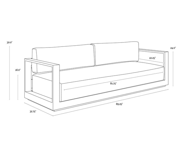 TAVIRA SOFA - CHARCOAL - LANIKAI SALT AND PEPPER