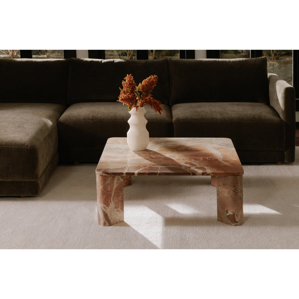 Segment Coffee Table in Orange Levante Marble