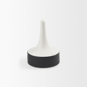 Burton 8.3H Small White and Black Ceramic Jug Vase