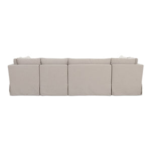 Fable Slipcover U-Shape Dining Banquette Beige 121"