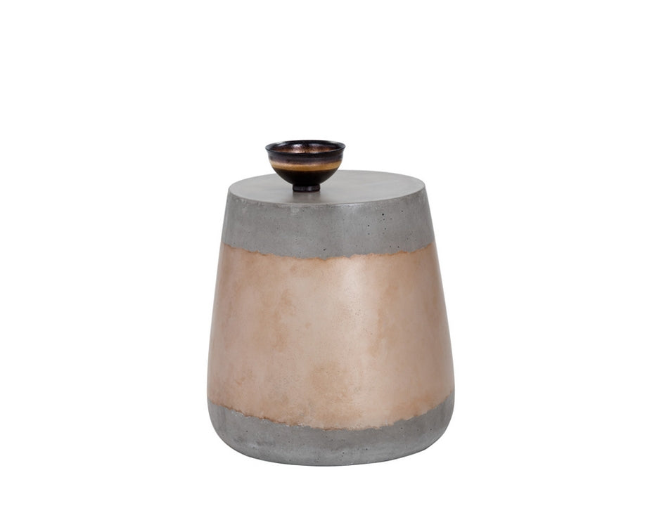 ARIES SIDE TABLE - CONCRETE - GOLD