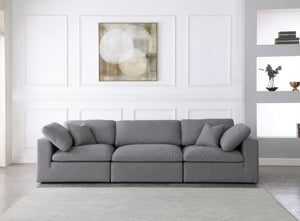 Carmen Cloud Modular Sofa In Grey Linen Fabric