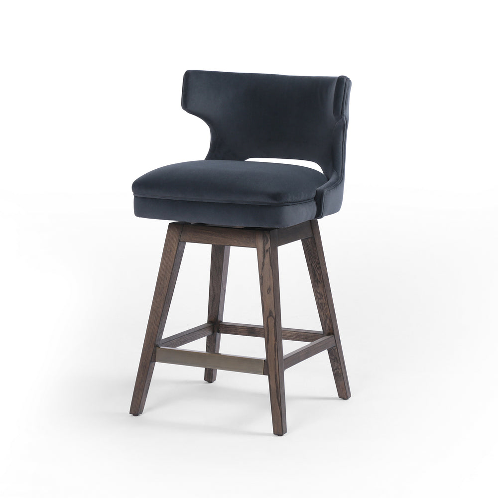 Task Swivel Counter Stool in Modern Velvet