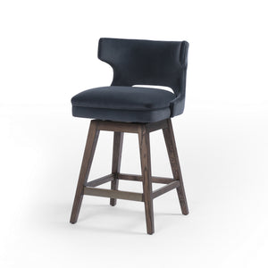Task Swivel Counter Stool in Modern Velvet