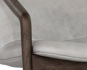 CINELLI LOUNGE CHAIR - DISTRESSED BROWN - SALOON LIGHT GREY LEATHER
