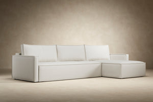 NEWILLA SOFA BED W/LOUNGER 57"X118", W/SLIM ARM RESTS