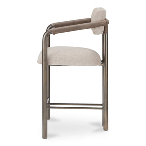 Cassidy Counter Stool Brown with Leather Armrests