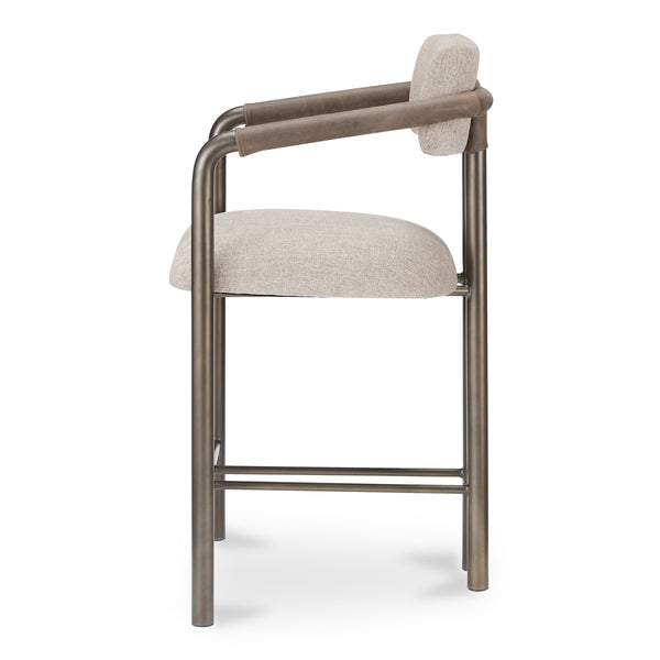 Cassidy Counter Stool Brown with Leather Armrests