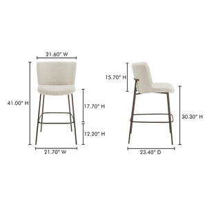 Moe's Early Bar Stool in Beige Performance Fabric
