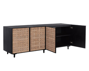 OMARI SIDEBOARD - LARGE - SUEDE LIGHT TAN LEATHER