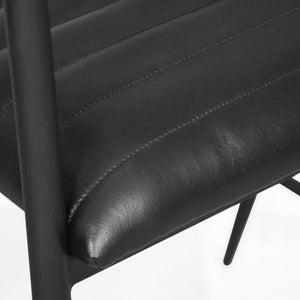 Preston Leather Counter Stool - Midnight Raven